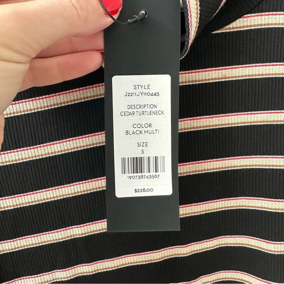 NWT VERONICA BEARD Cedar Striped Ribbed Jersey Turtleneck SZ S - Picture 5 of 7